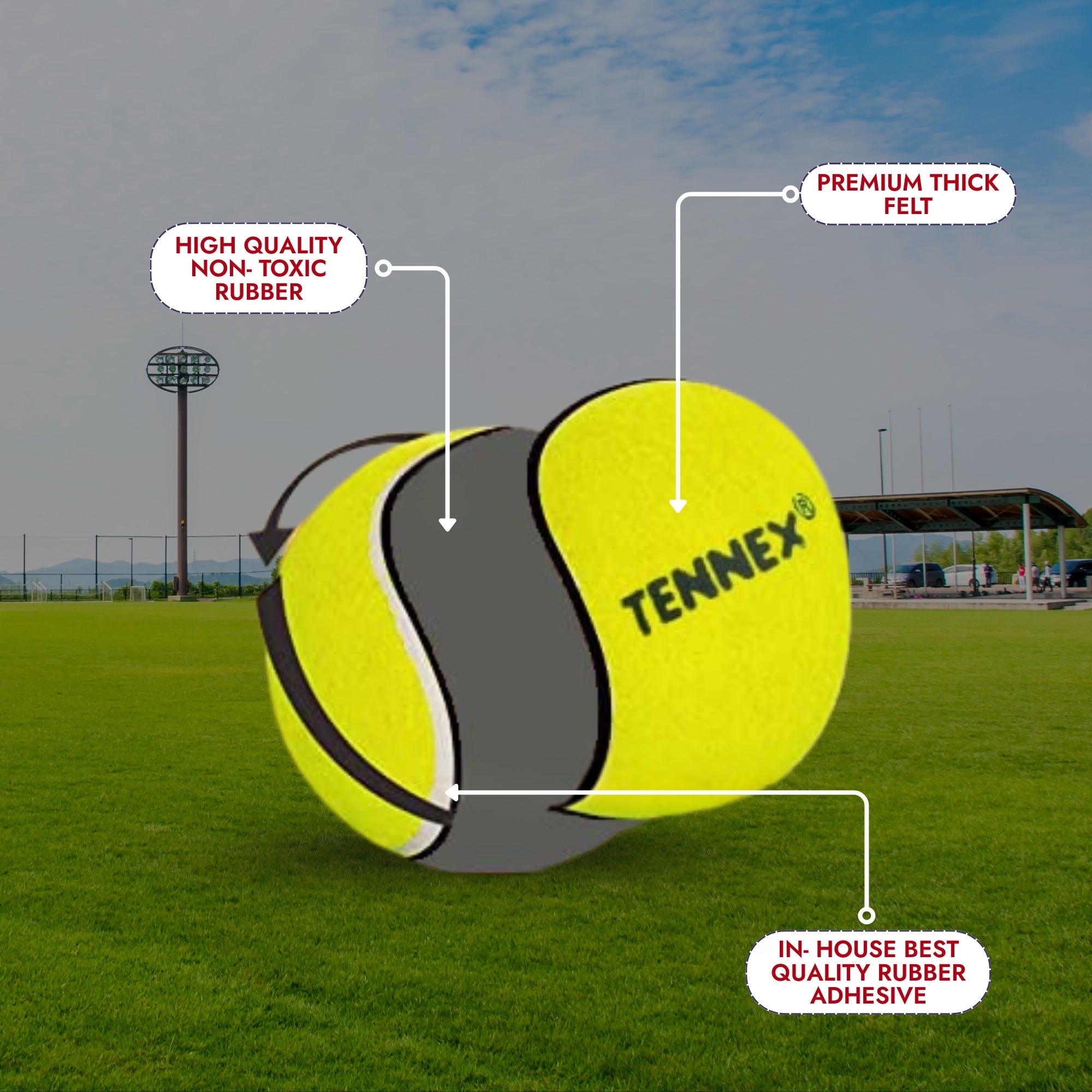 Cricket Tennis Ball Premier Heavy Weight (Pack of 6) - Small Ground Overarm