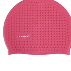 Pink swim cap with bubbles silicon