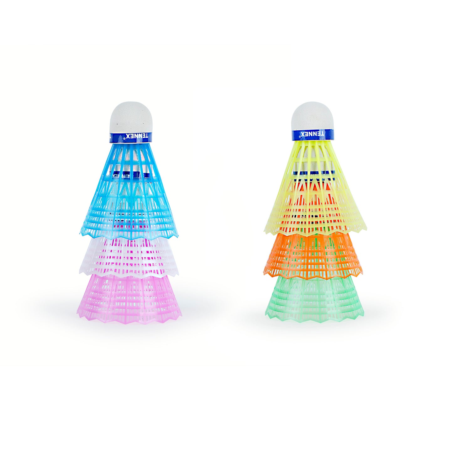 Plastic badminton shuttle rainbow color