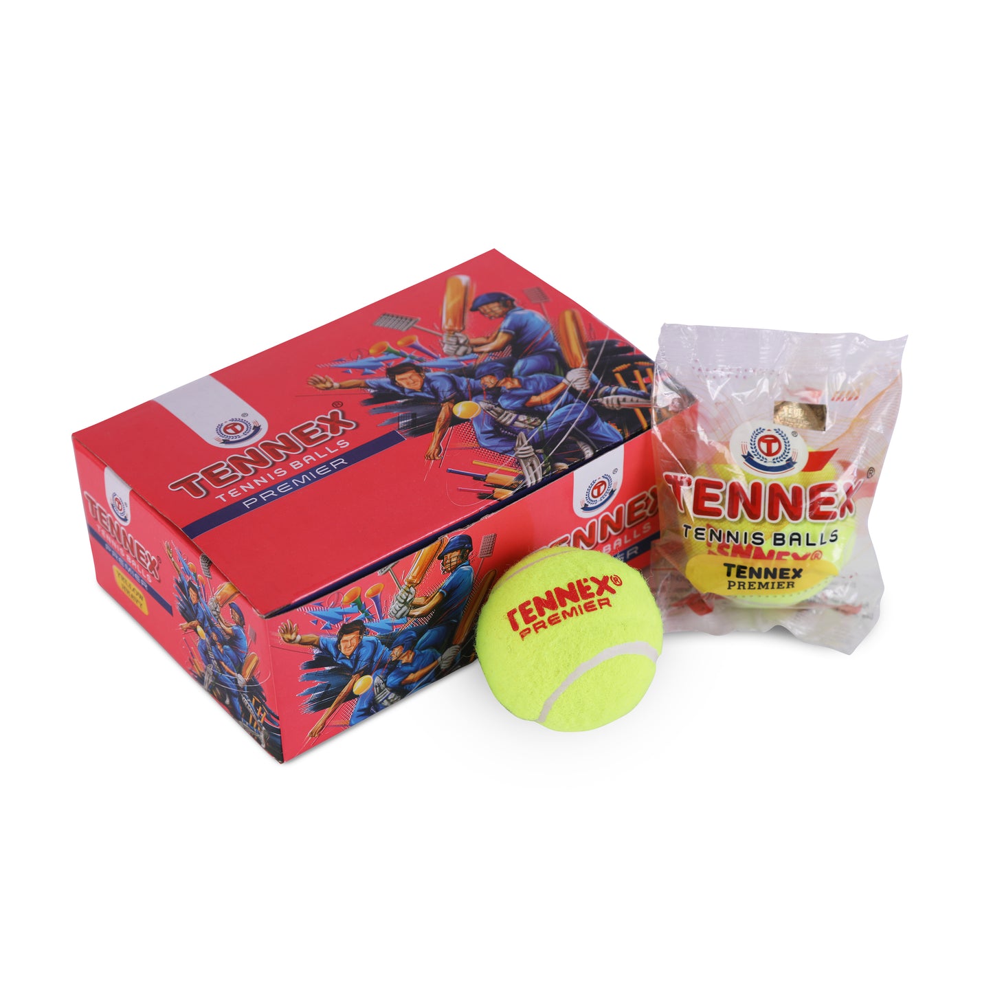 Cricket Tennis Ball Premier Heavy Weight (Pack of 6) - Small Ground Overarm